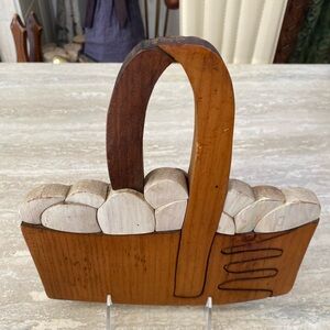 Basket with eggs primitive home decor. Farm County Kitchen decor
